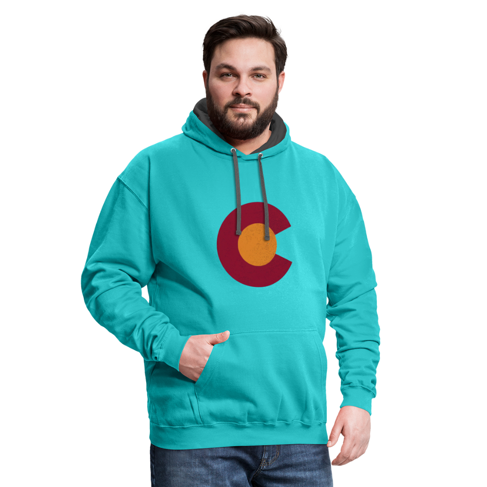 CO Hoodie - scuba blue/asphalt