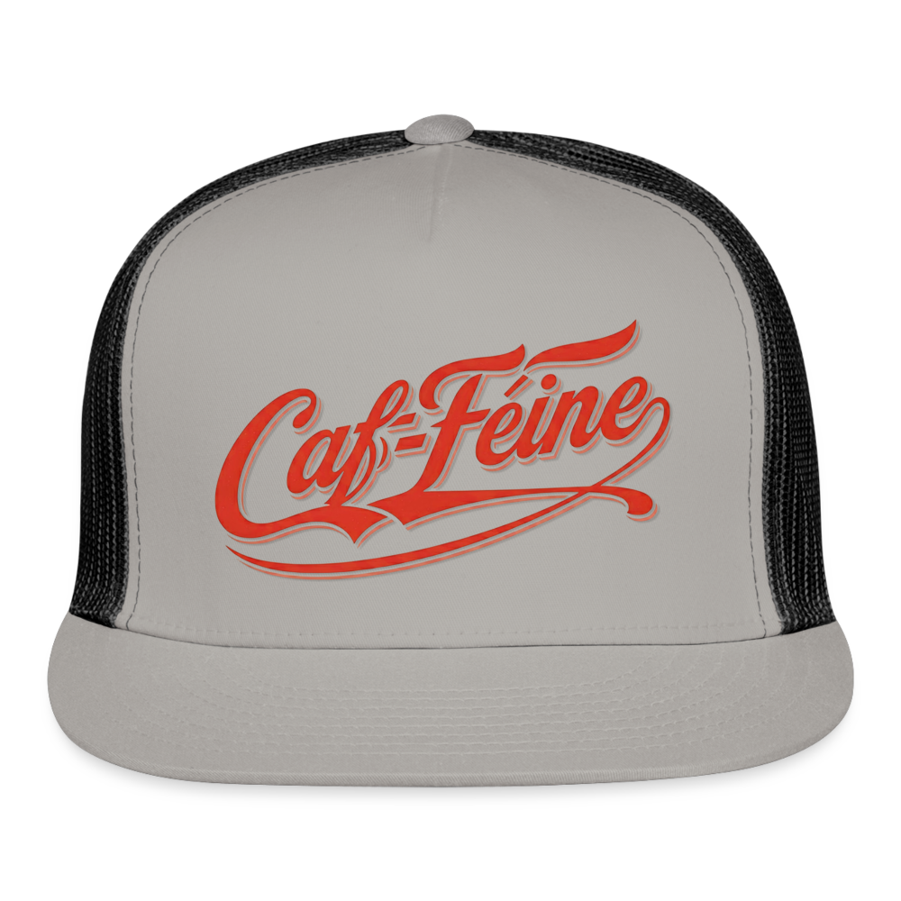 Caf-Feine Trucker Hat - gray/black