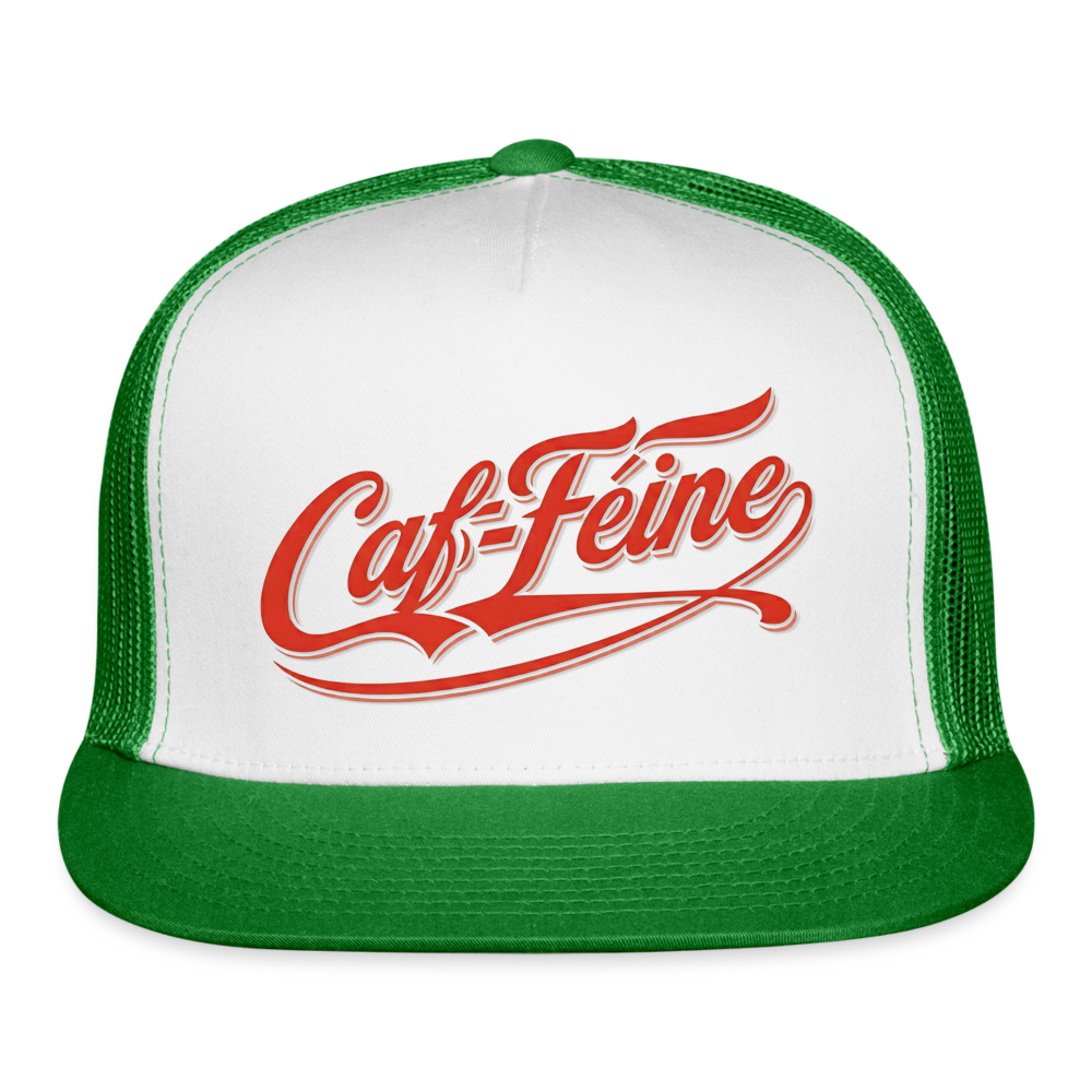 Caf-Feine Trucker Hat - white/kelly green