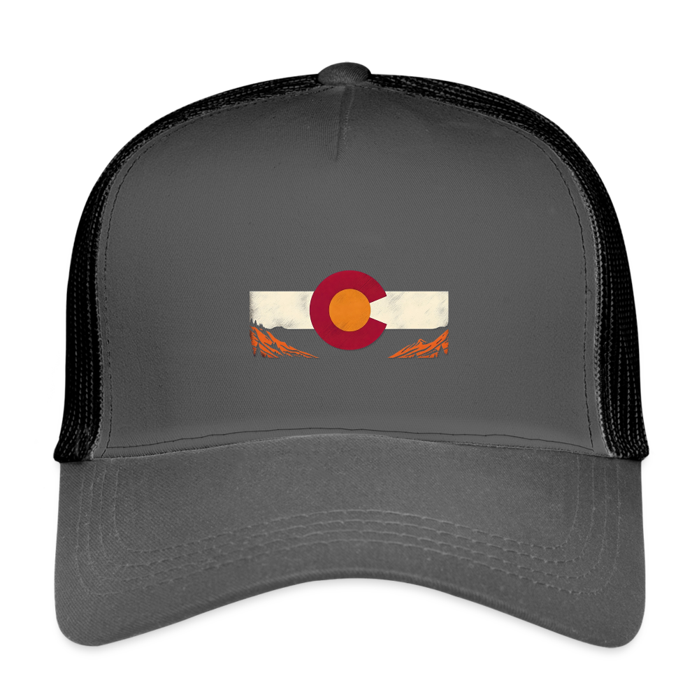 CO Mountains Trucker Cap - smoke grey/black