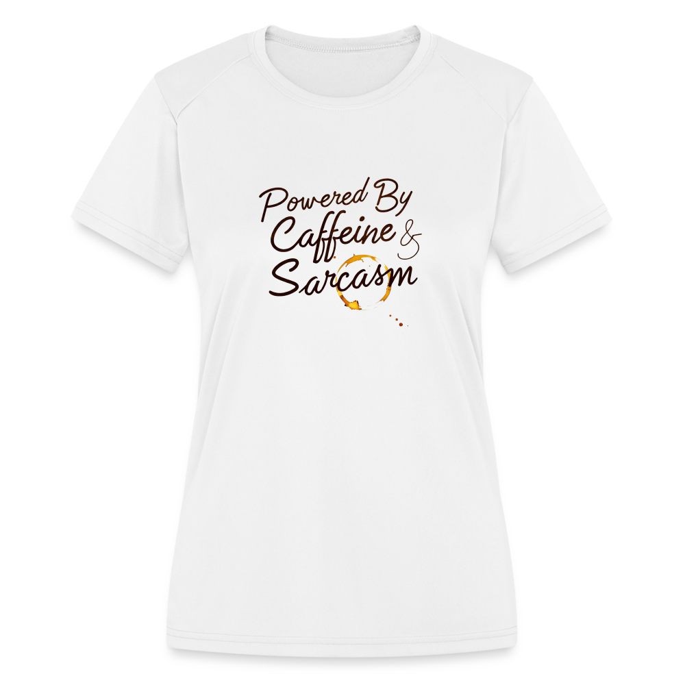 Powered By Caffeine Performance Tee - white