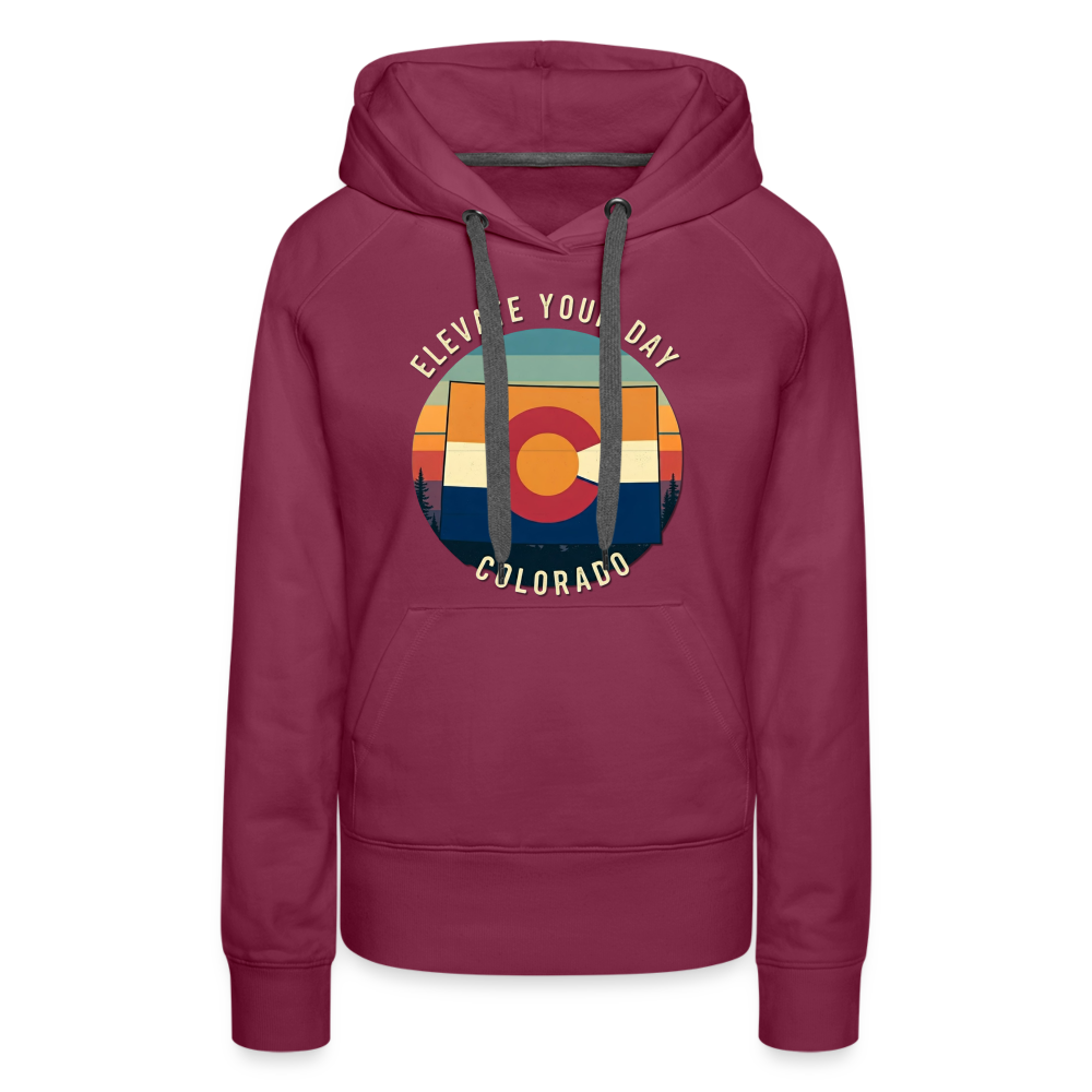 Elevate Your Day Colorado Women's Hoodie - burgundy