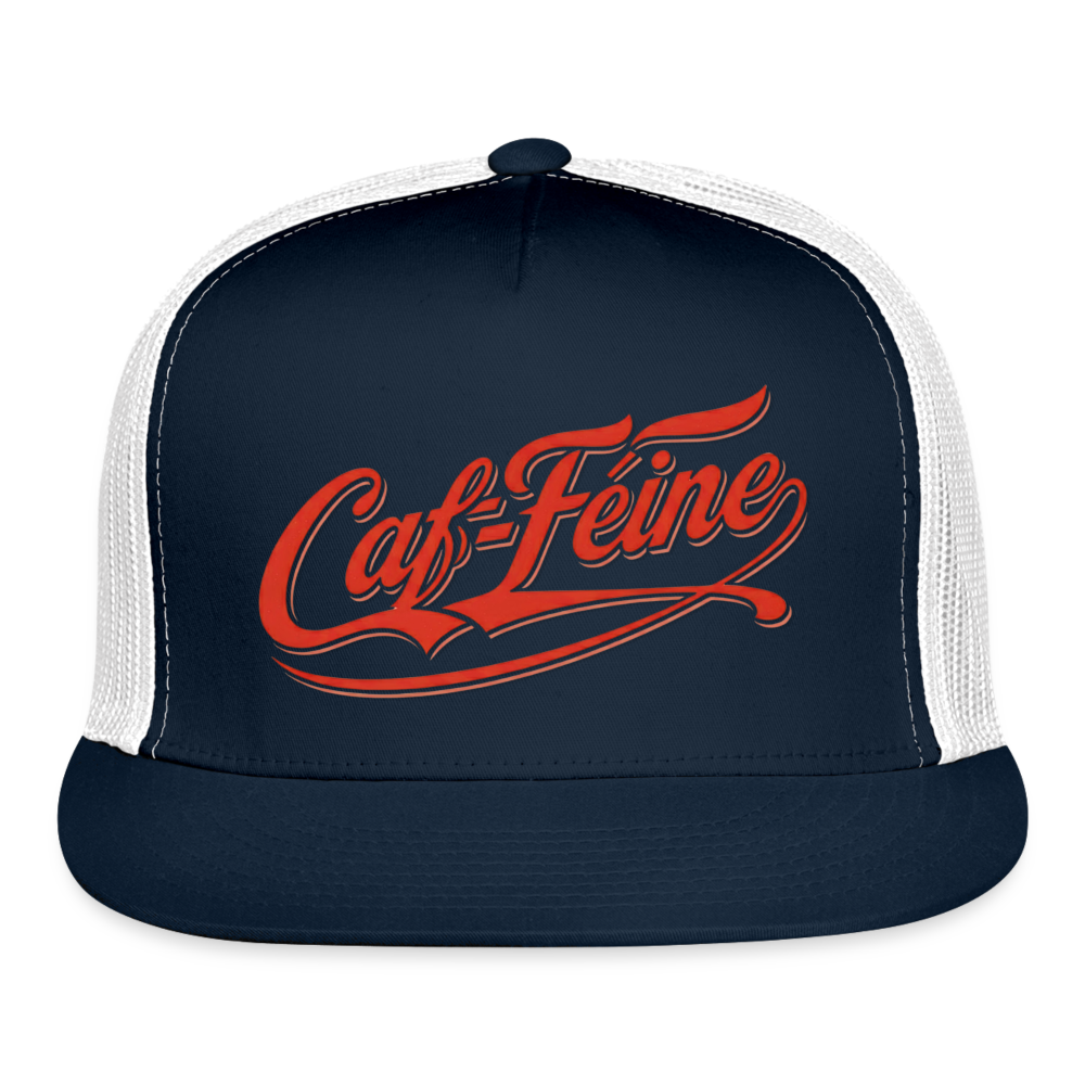 Caf-Feine Trucker Hat - navy/white