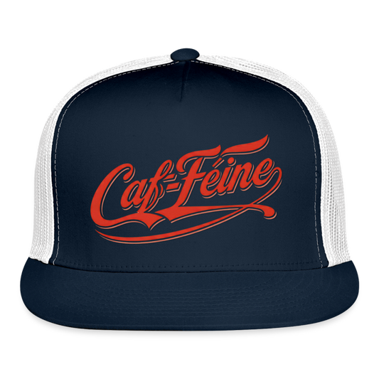 Caf-Feine Trucker Hat - navy/white