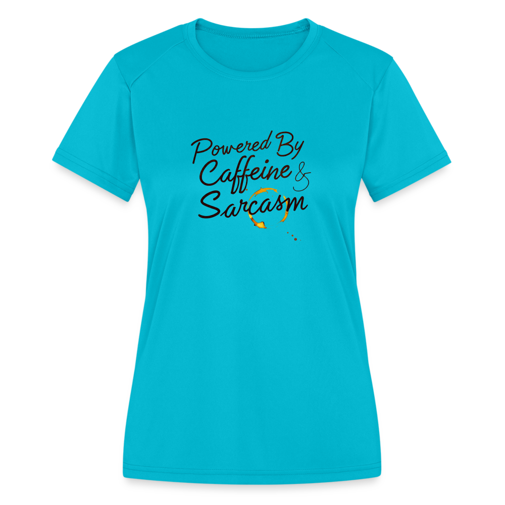 Powered By Caffeine Performance Tee - turquoise
