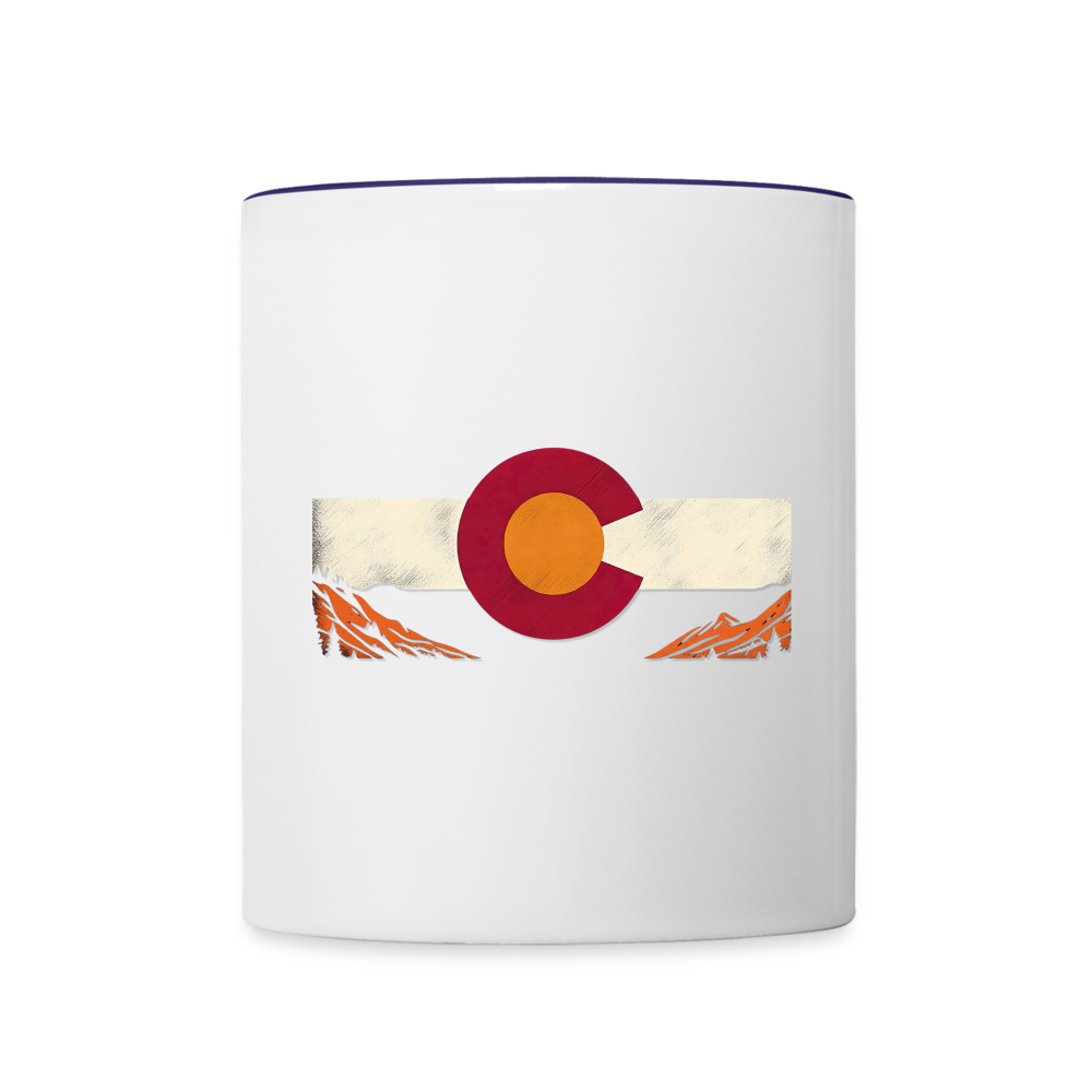CO Mountain Coffee Mug - white/cobalt blue