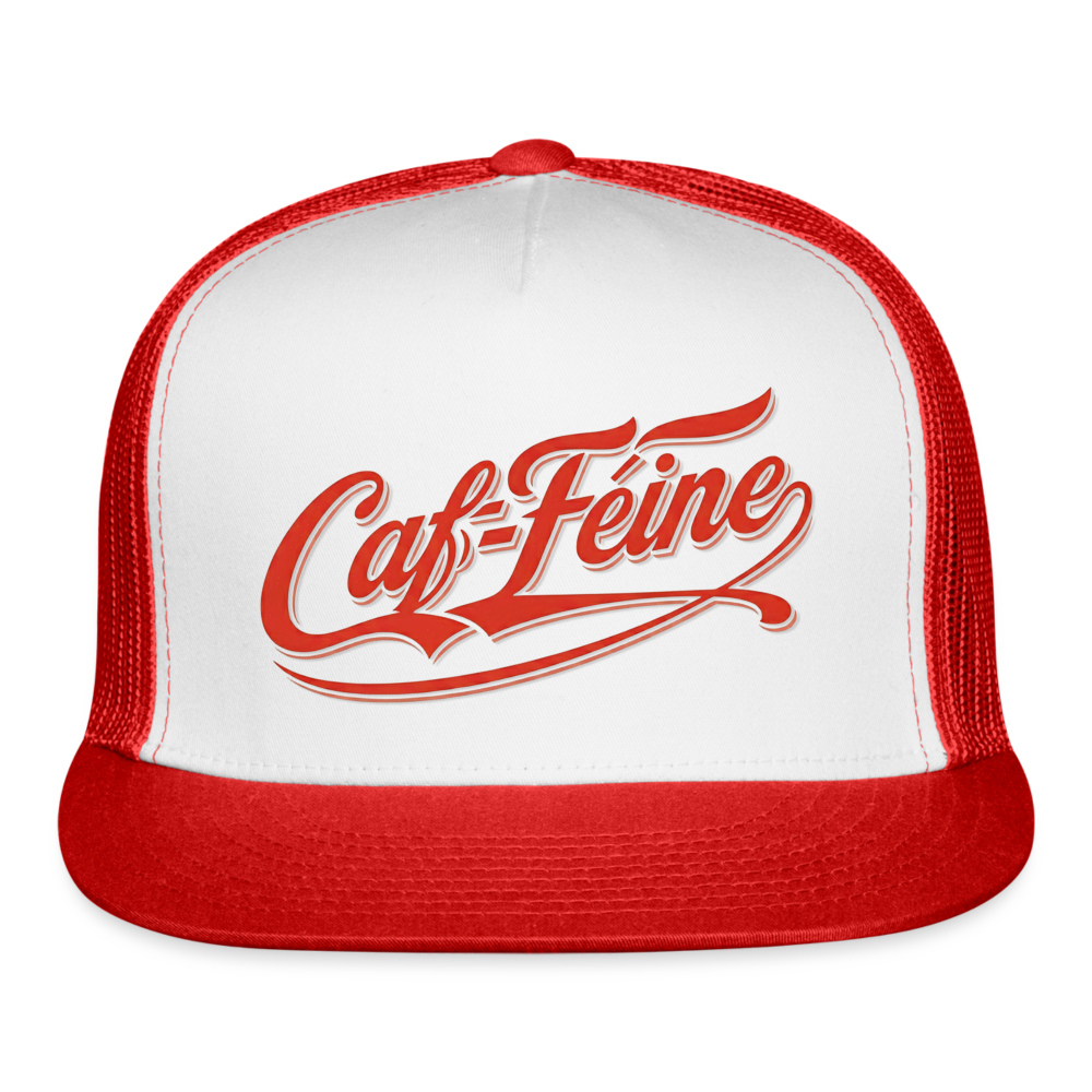 Caf-Feine Trucker Hat - white/red