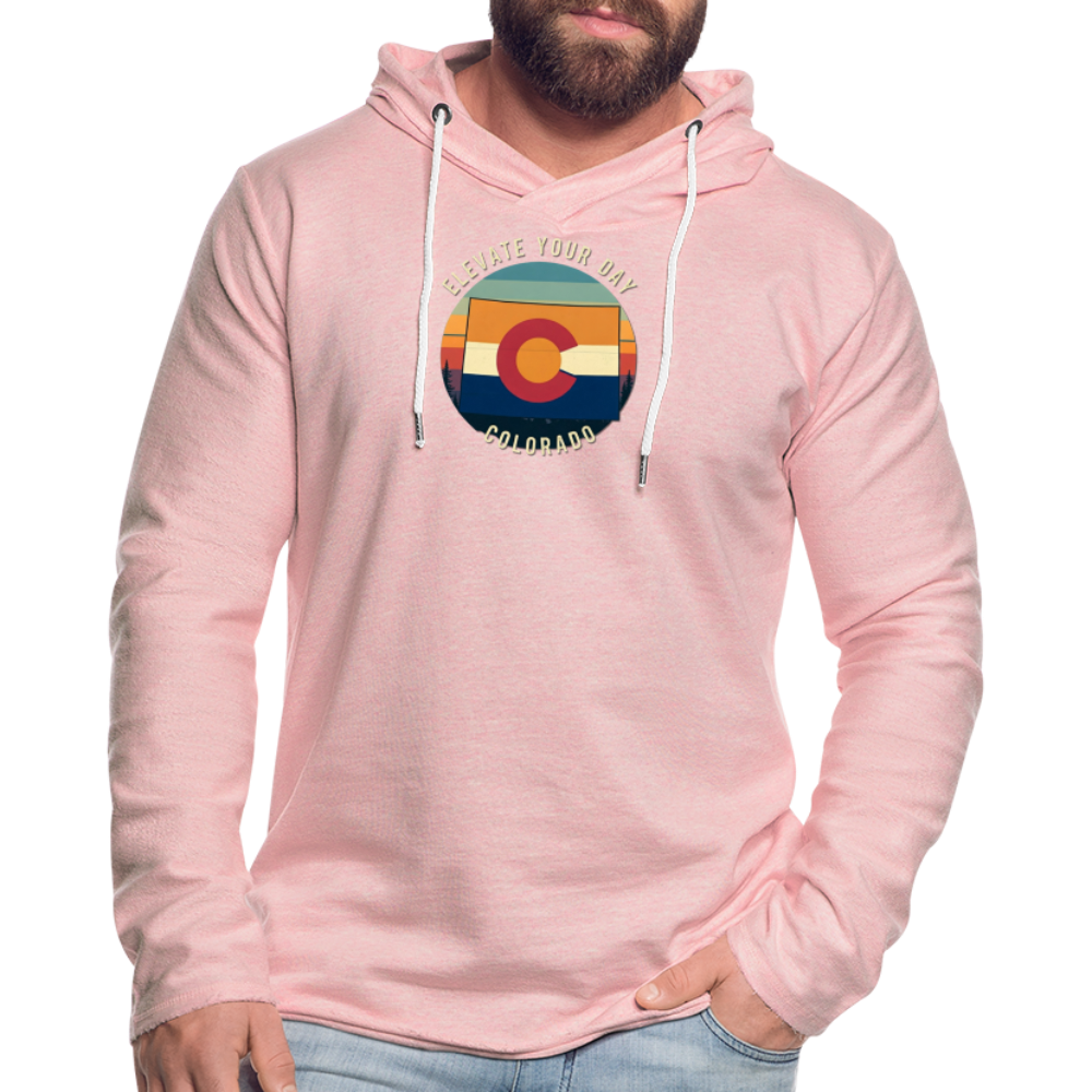 Elevate Your Day Lightweight Terry Hoodie - cream heather pink