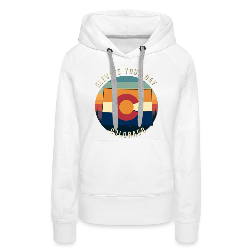 Elevate Your Day Colorado Women's Hoodie - white