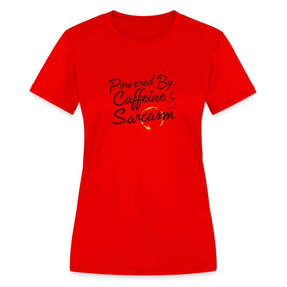 Powered By Caffeine Performance Tee - red