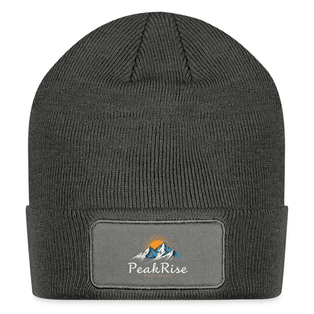 PeakRise Patch Beanie - charcoal grey