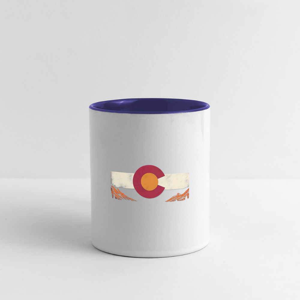 CO Mountain Coffee Mug - white/cobalt blue
