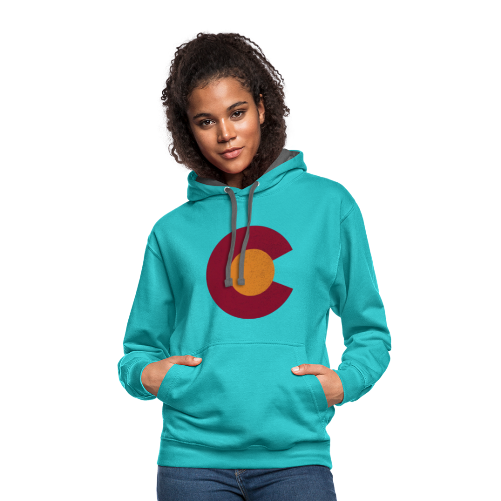 CO Hoodie - scuba blue/asphalt