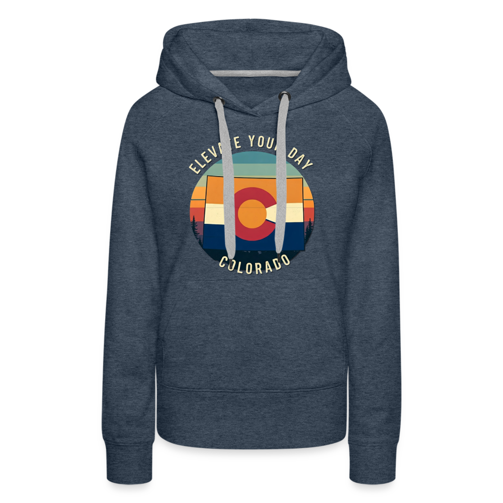 Elevate Your Day Colorado Women's Hoodie - heather denim