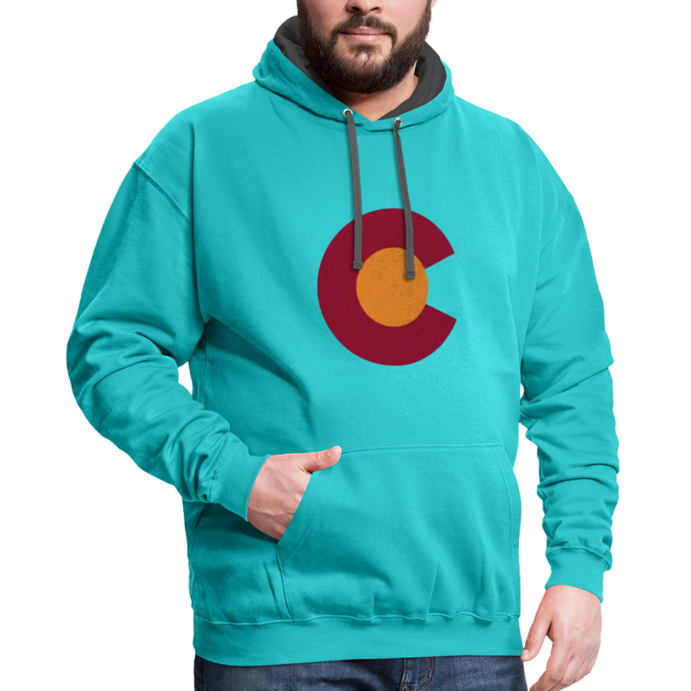 CO Hoodie - scuba blue/asphalt