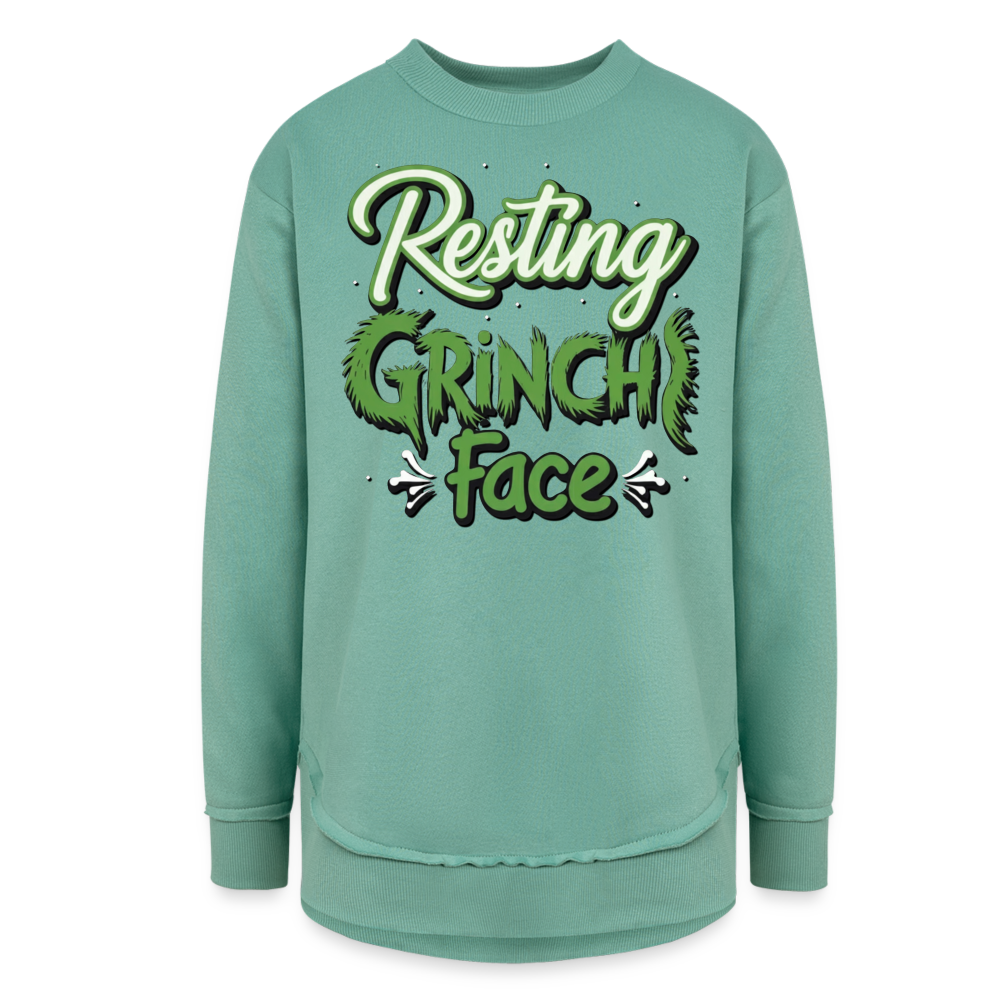 Resting Grinch Women's Tunic Fleece Sweatshirt - saltwater