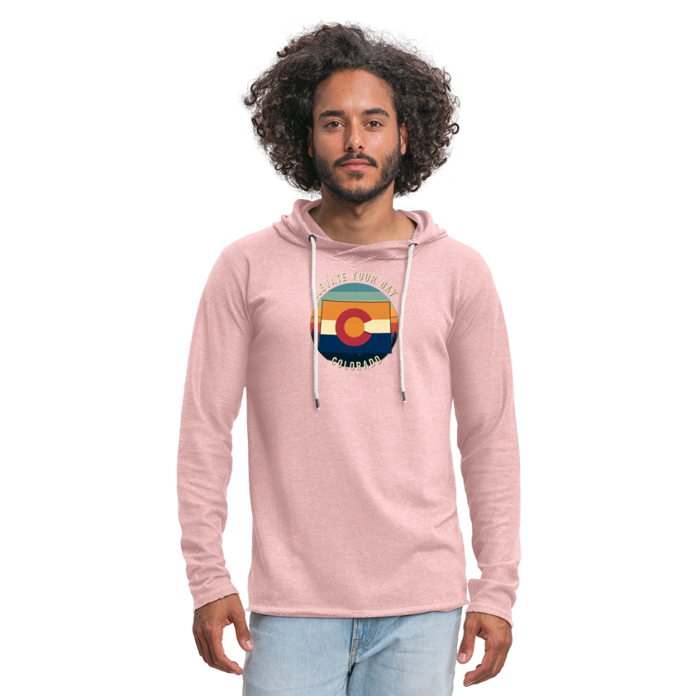 Elevate Your Day Lightweight Terry Hoodie - cream heather pink
