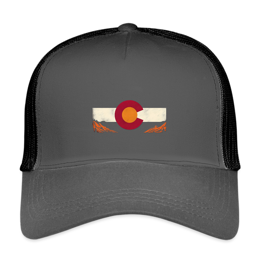 CO Mountains Trucker Cap - smoke grey/black