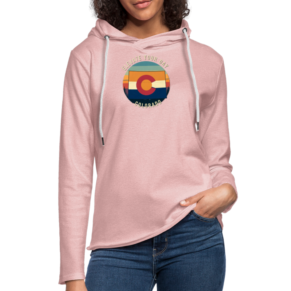 Elevate Your Day Lightweight Terry Hoodie - cream heather pink