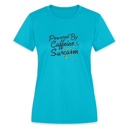 Powered By Caffeine Performance Tee - turquoise
