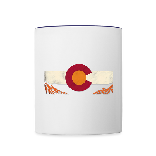 CO Mountain Coffee Mug - white/cobalt blue