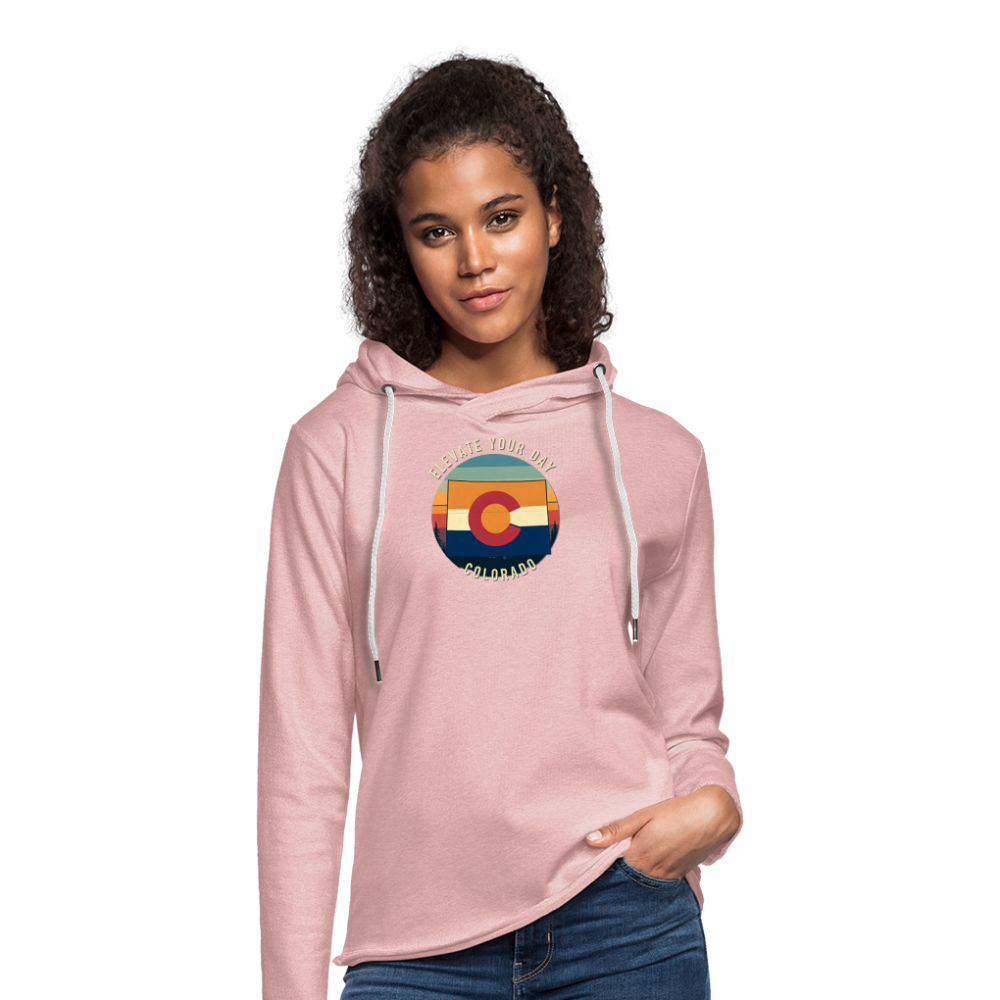 Elevate Your Day Lightweight Terry Hoodie - cream heather pink