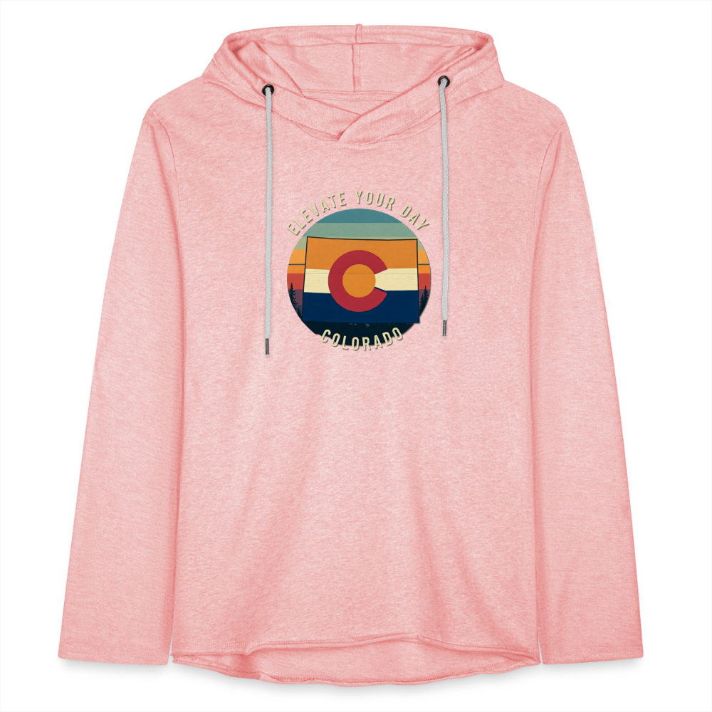 Elevate Your Day Lightweight Terry Hoodie - cream heather pink