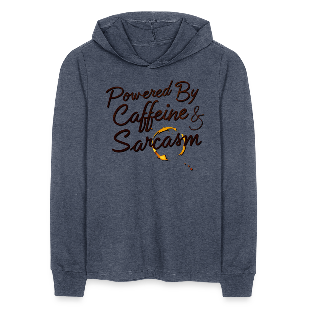 Powered by Caffeine Long Sleeve Hoodie - heather navy