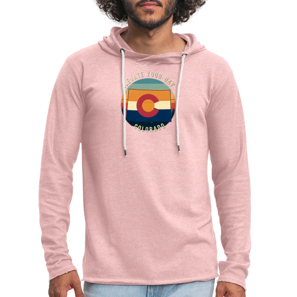 Elevate Your Day Lightweight Terry Hoodie - cream heather pink